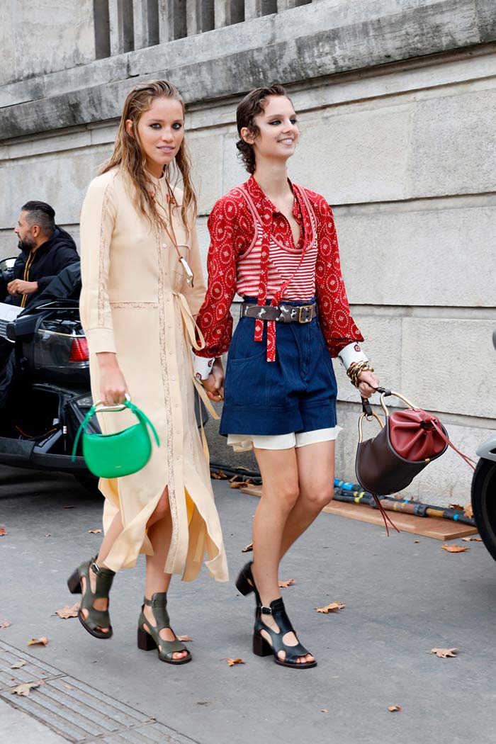 Copenhagen fashion week street style green bag